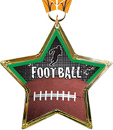 Football Star-Shaped Insert Medal