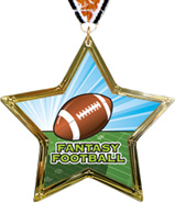 Fantasy Football Star-Shaped Insert Medal