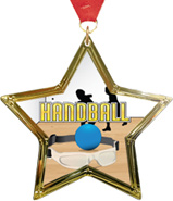 Handball Star-Shaped Insert Medal