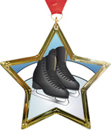 Ice Skating Star-Shaped Insert Medal