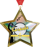 Karaoke Star-Shaped Insert Medal