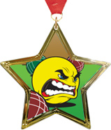 Bocce/Lawn Bowling Star-Shaped Insert Medal