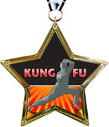 Martial Arts Star-Shaped Insert Medal