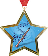 Music Star-Shaped Insert Medal