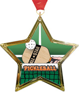 Pickleball Star-Shaped Insert Medal