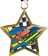 Pinewood Derby Star-Shaped Insert Medal