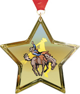 Rodeo Star-Shaped Insert Medal