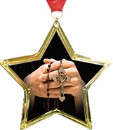 Religious Star-Shaped Insert Medal