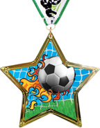 Soccer Star-Shaped Insert Medal