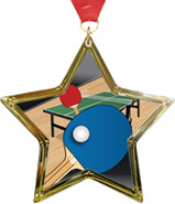 Table Tennis Star-Shaped Insert Medal