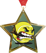 Tennis Star-Shaped Insert Medal