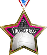Volleyball Star-Shaped Insert Medal