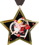 Valentine's Day Star-Shaped Insert Medal