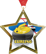 Curling Star-Shaped Insert Medal