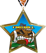 Flag Football Star-Shaped Insert Medal