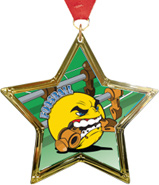 Fooseball Star-Shaped Insert Medal