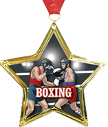 Boxing Star-Shaped Insert Medal