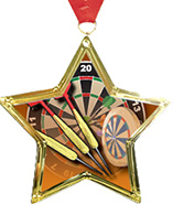 Darts Star-Shaped Insert Medal