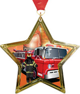Firefighter Star-Shaped Insert Medal