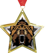Mascots Star-Shaped Insert Medal