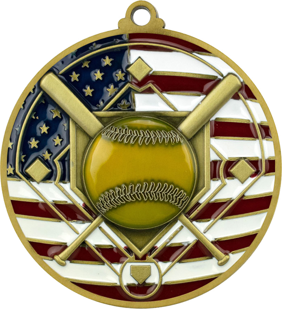 Softball Patriotic Medal