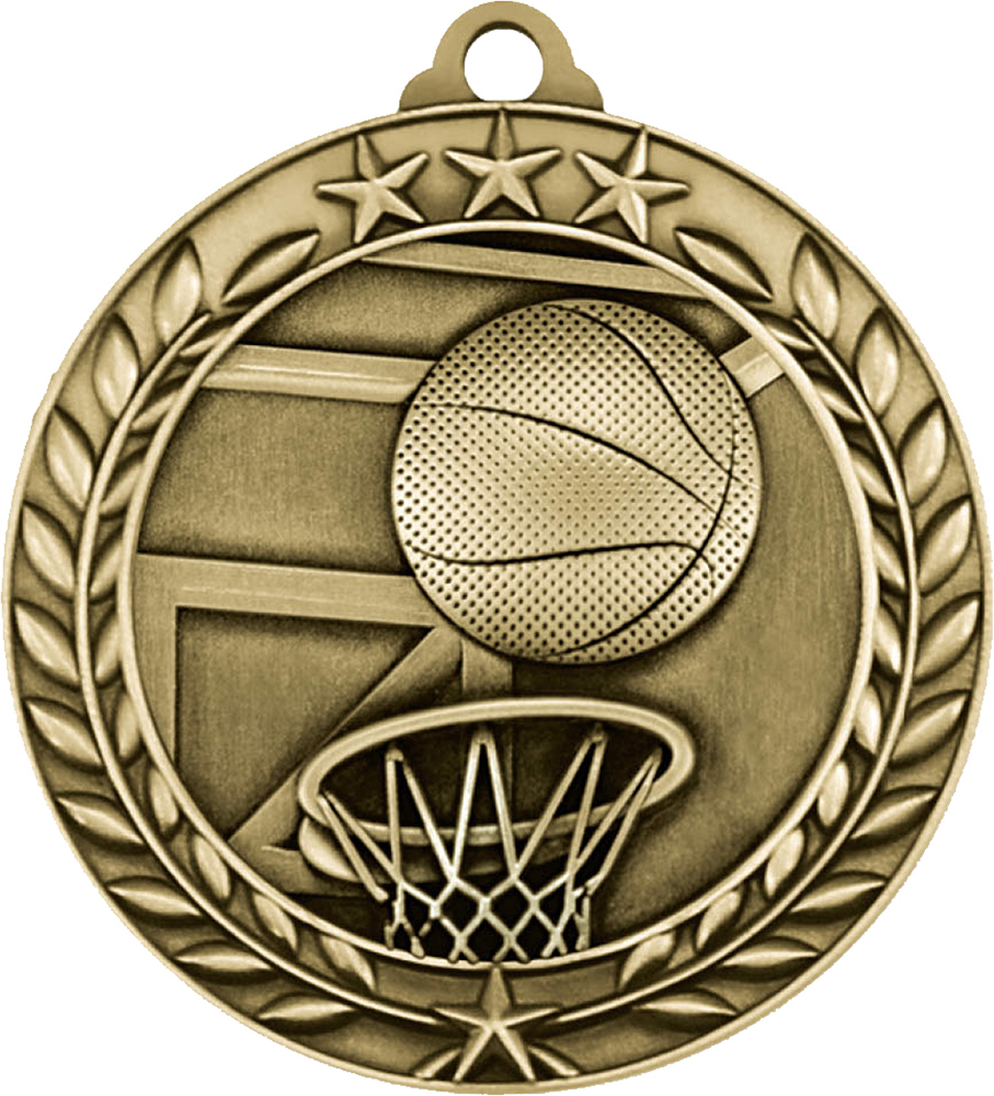 Basketball 1.75 inch Dimensional Medal