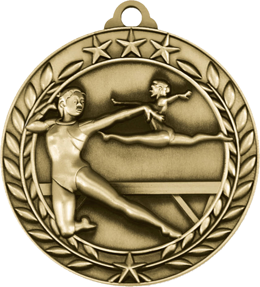Gymnastics Female 1.75 inch Dimensional Medal
