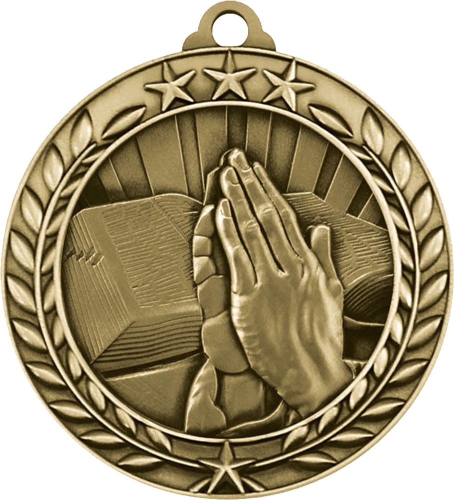 Praying Hands 1.75 inch Dimensional Medal