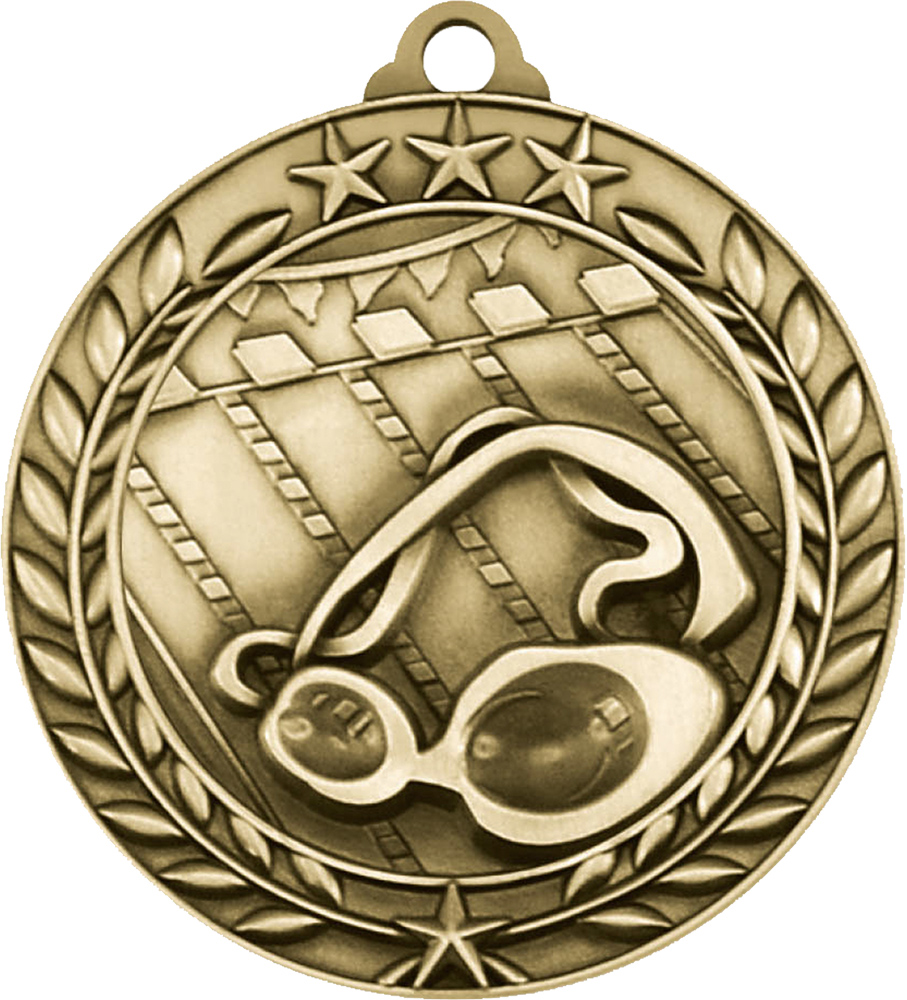 Swimming 1.75 inch Dimensional Medal