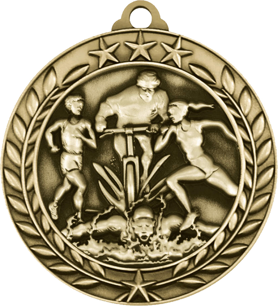 Triathlon 1.75 inch Dimensional Medal