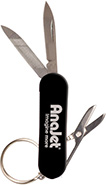 3 Function Pocket Knife Keychain- Black