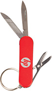 3 Function Pocket Knife Keychain- Red