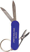 3 Function Pocket Knife Keychain- Blue