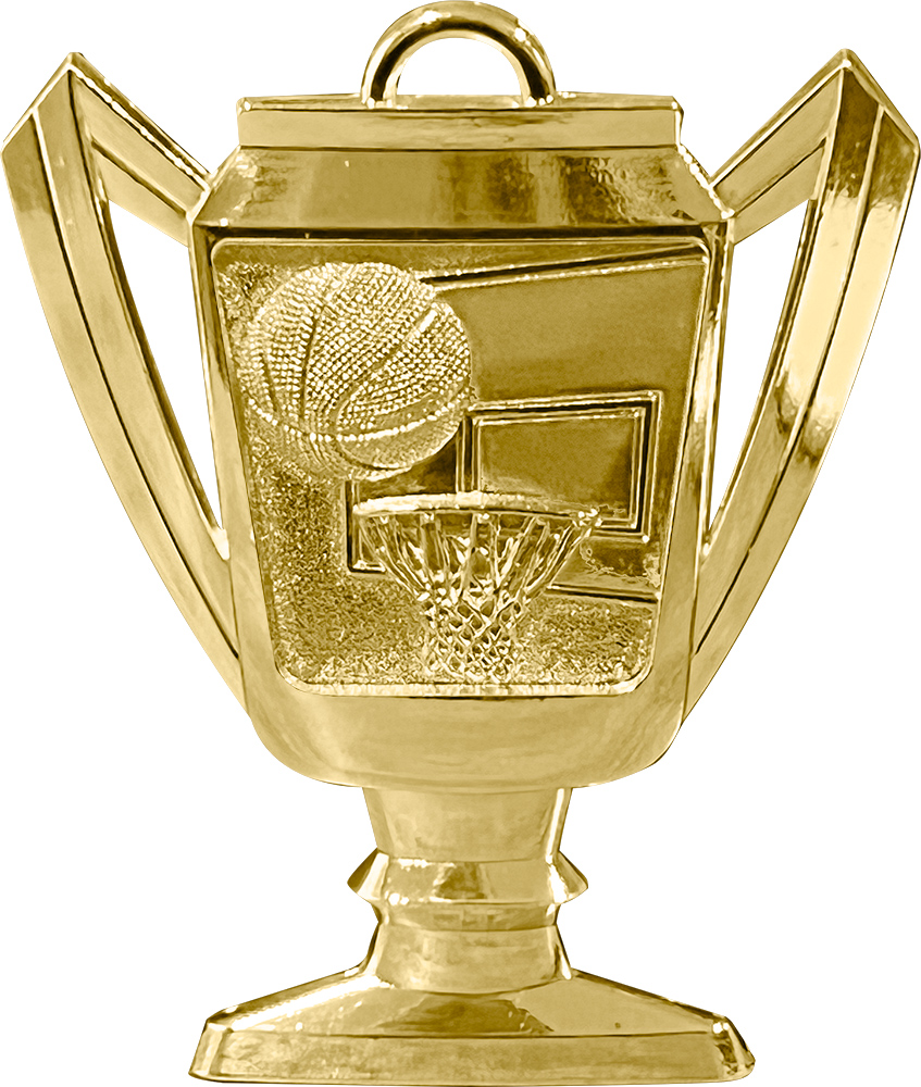 Basketball Bright Gold Trophy Cup Medal