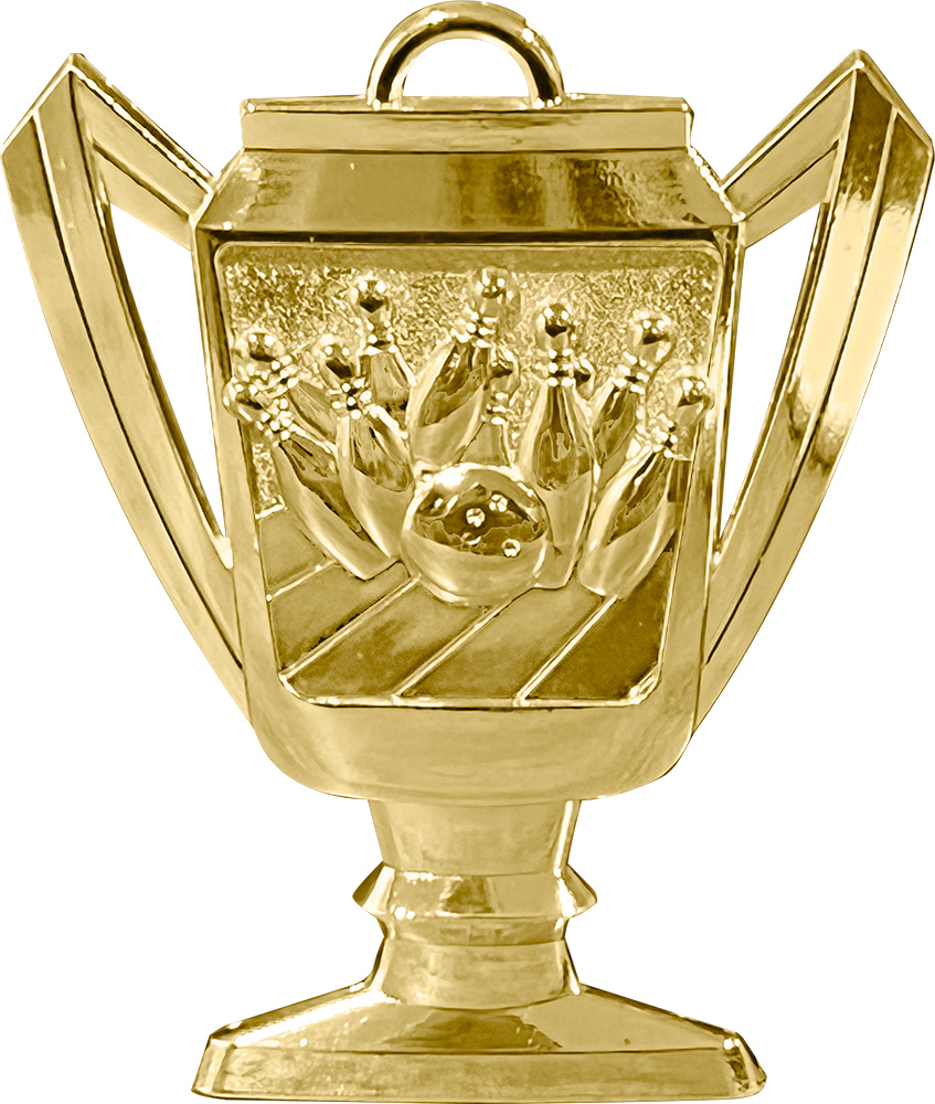 Bowling Bright Gold Trophy Cup Medal