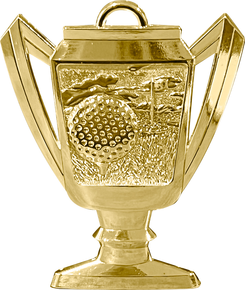 Golf Bright Gold Trophy Cup Medal