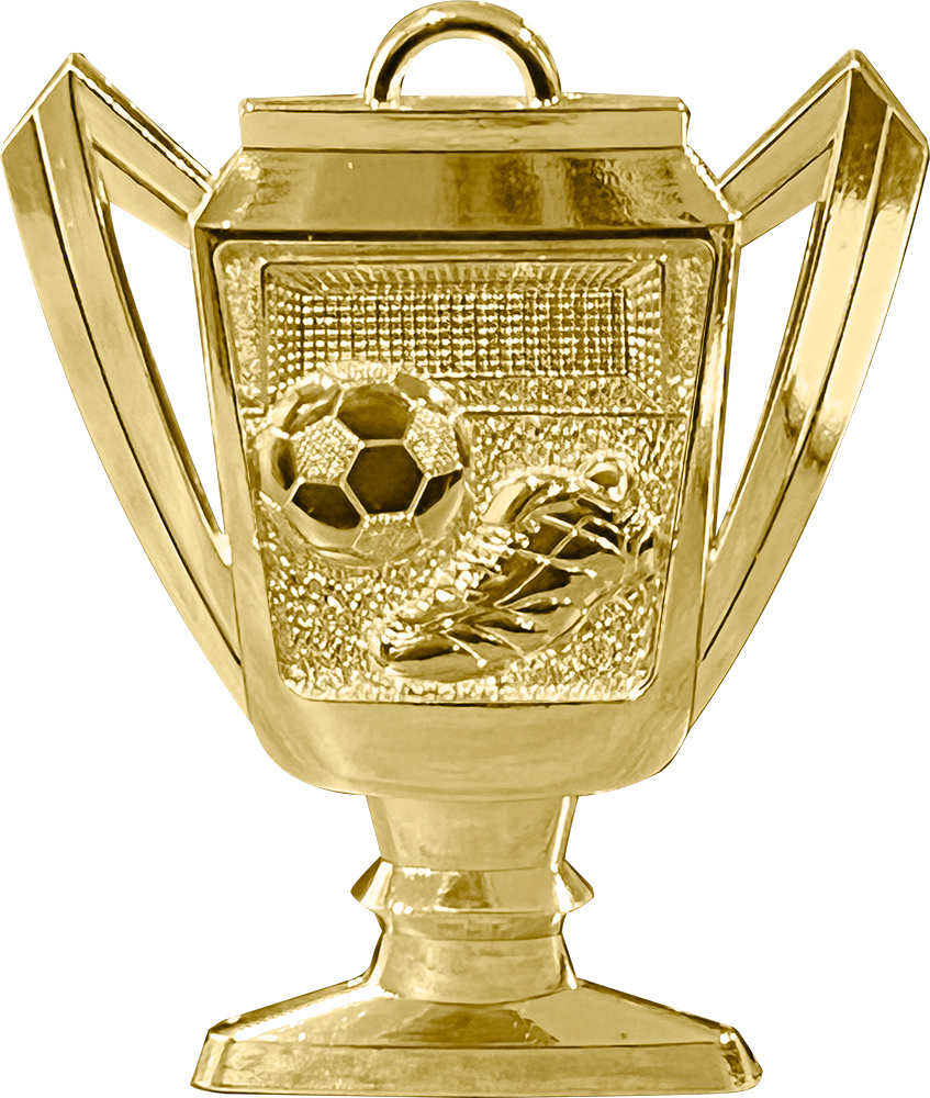 Soccer Bright Gold Trophy Cup Medal