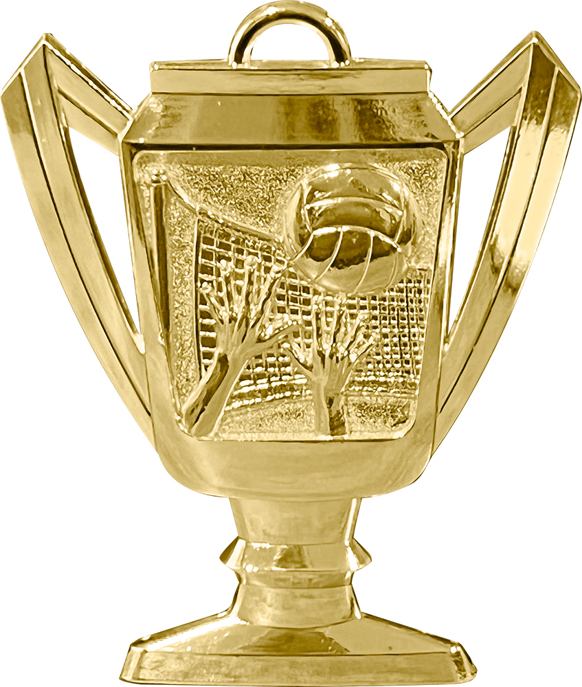 Volleyball Bright Gold Trophy Cup Medal