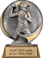 Softball Round 3D Sport Resin Trophy