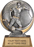 Soccer Round 3D Sport Resin Trophy - Male