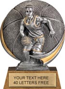 Basketball Round 3D Sport Resin Trophy - Male