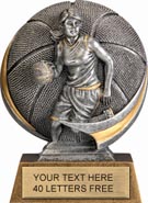 Basketball Round 3D Sport Resin Trophy - Female