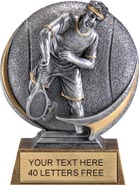 Tennis Round 3D Sport Resin Trophy - Male