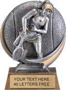Tennis Round 3D Sport Resin Trophy - Female