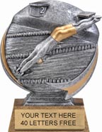 Swimming Round 3D Sport Resin Trophy - Male