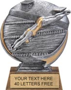 Swimming Round 3D Sport Resin Trophy - Female