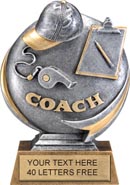 Coach Round 3D Sport Resin Trophy
