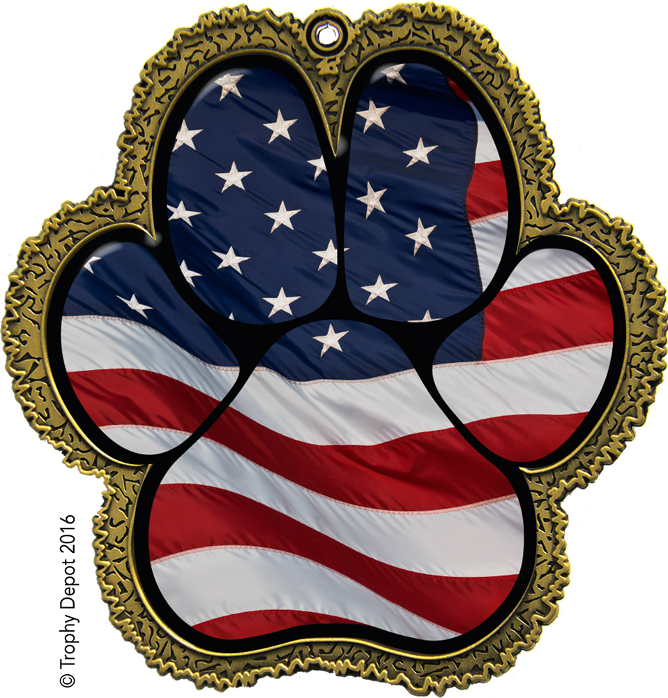 XL Paw Shaped Insert Medal