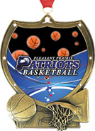 Basketball Shield Custom Insert Medal