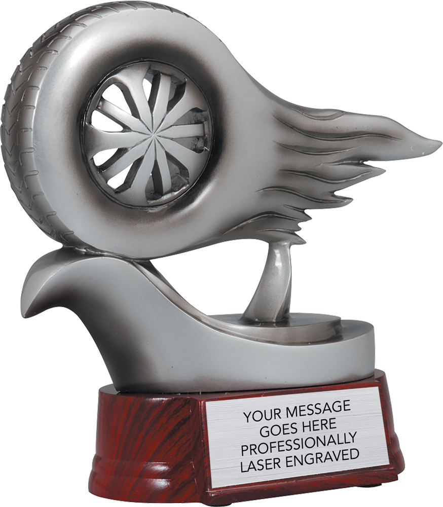 9 inch Mercury Wheel of Fire Resin Trophy